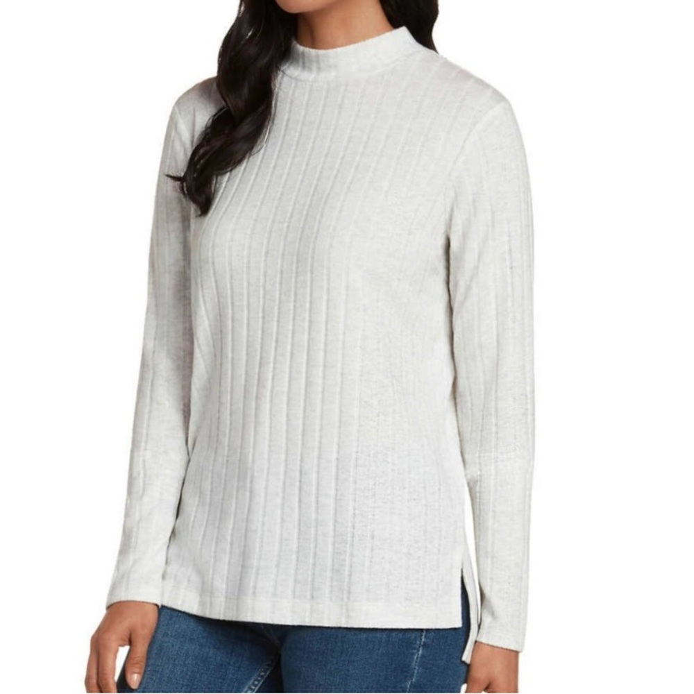 Matty M Light Gray Ribbed Sweater